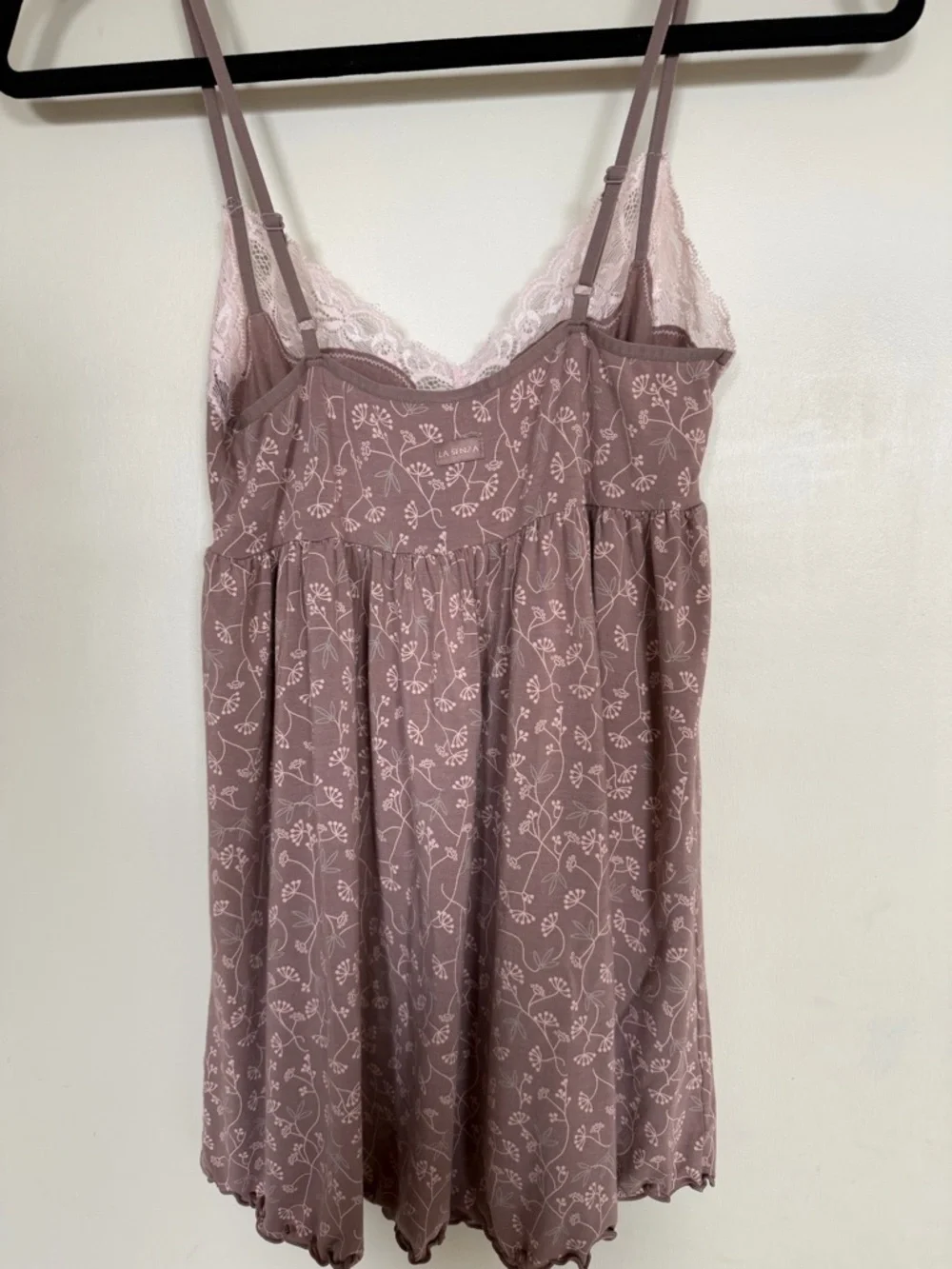 La Senza Babydoll Nightgown Chemise Floral Lace Trim Short Sleep Dress M - Picture 4 of 8